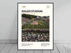 Waldo Stadium Western Michigan Broncos Poster NCAA Stadium Poster Oil Painting Modern Art Travel Art
