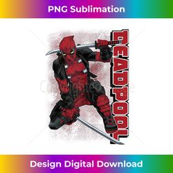Marvel Deadpool Swords Out Action Pose Logo Tank Top - Bohemian Sublimation Digital Download - Challenge Creative Boundaries