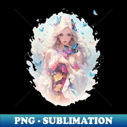 Beautiful silver hair butterflies - Unique Sublimation PNG Download - Unleash Your Inner Rebellion