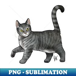 Cat - Cyprus Cat - Gray Tabby - Sublimation-Ready PNG File - Capture Imagination with Every Detail