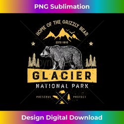 glacier national park t vintage montana bear men women - artisanal sublimation png file - customize with flair