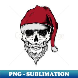 skeleton skull santa hat christmas funny santa - decorative sublimation png file - defying the norms