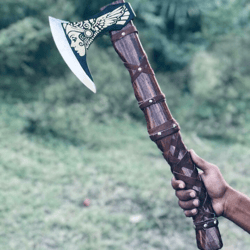Customised Handcrafted Viking Tactical Tomahawk Axe Hatchet Made of High Carbon Steel for Hunting