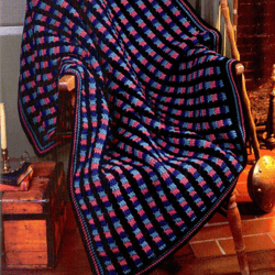 vintage crochet pattern pdf , vintage striking afghan crochet pattern pdf instant download throw blanket plaid