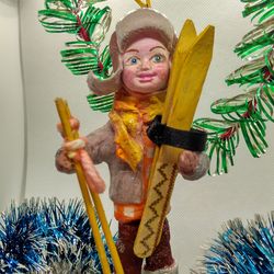 Cheerful skier A very original and exclusive Christmas tree toy
