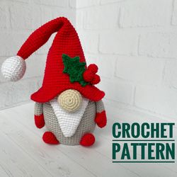 Crochet Gnome Pattern, Christmas Gnome
