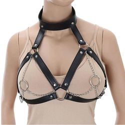 Adult Kinky Sexy Suit Erotic Bondage Lingerie Cage Bra Sling Chain Restraint Gothic Belt Sadism BDSM