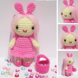 Pink Little Lady - amigurumi Crochet pattern, digital file PDF, digital pattern PDF