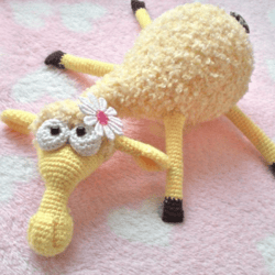Dolly the sheep Amigurumi fluffy toy Crochet pattern, digital file PDF, digital pattern PDF