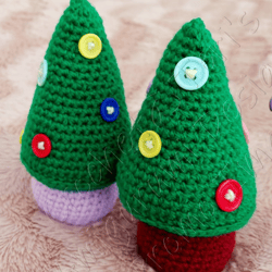 Mini Christmas Trees Crochet pattern, digital file PDF, digital pattern PDF