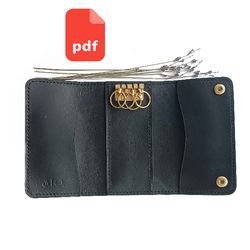 Key case pattern - Download PDF - Leather key case pattern - Leather key case template - Key case