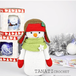 Decor snowman Crochet pattern, digital file PDF, digital pattern PDF