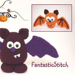 Bat Halloween Crochet pattern, digital file PDF, digital pattern PDF