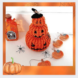 Pumpkin Stack Crochet pattern, digital file PDF, digital pattern PDF