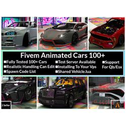 FiveM Animated Car Pack: 100 CARS | FiveM Ready | High Quality Latest Premium 100 animated fivem car pack |