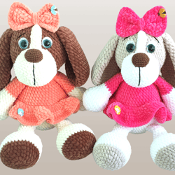 Crochet big plush dog, crochet toy dog, crochet puppy, dog friend