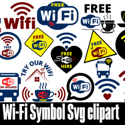 Wifi Symbol bundle, Wifi svg, wifi sign svg, wi-fi signal logo, internet connection svg