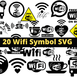Wifi Symbol bundle, Wifi svg, wifi sign svg, wi-fi signal logo, internet connection svg