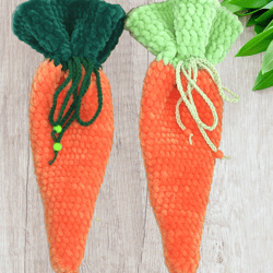 Crochet Carrot Bag, Carrot Gift Bag, Carrot Treat Bag