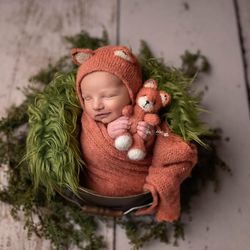 newborn photo prop fox set