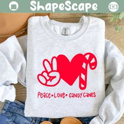 heart peace love candy canes svg