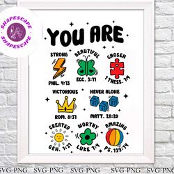 You Are Strong Beautiful Autism Support SVG