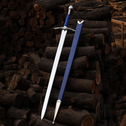 Handmade Glamdring sword of Gandalf with cover Lord Of The Rings (LOTR) Replica sword (BLUE)