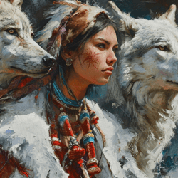 Native American Women Digital Painting Art
