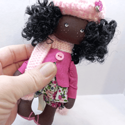 Cute mini rag doll Miniature doll Textile art doll, Rag doll, Soft fabric puppe, , Interior decor doll,