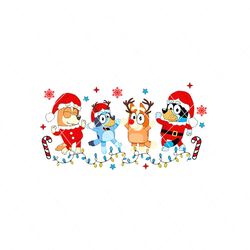 Dancing Bluey Christmas Family PNG Sublimation Digital
