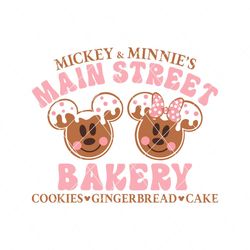 Mickey And Minnie Main Street Bakery Christmas Gingerbread Svg