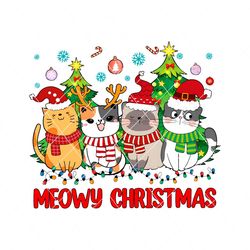 Meowy Christmas Happy Cat Year PNG