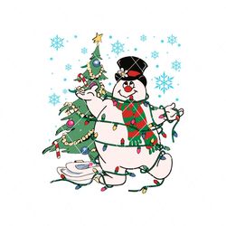 Retro The Snowman Christmas Tree SVG