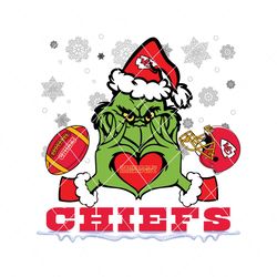 Grinch Loves Chiefs Football Helmet SVG