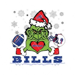 Grinch Love Bills Football Helmet SVG