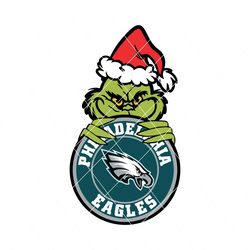 Funny Grinch Philadelphia Eagles Circle Logo Svg