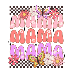 -Checkered Mama Flowers Butterfly SVG