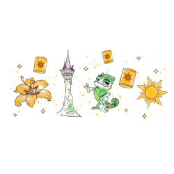 -Pascal Tower Lantern Minimalist Disney Tangled Rapunzel PNG
