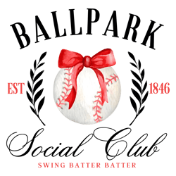 -Retro Ballpark Social Club Est 1846 Baseball PNG
