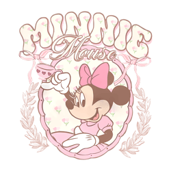 -Retro Disney Pink Tea Minnie Mouse PNG