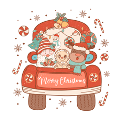 Retro Merry Christmas PNG Sublimation