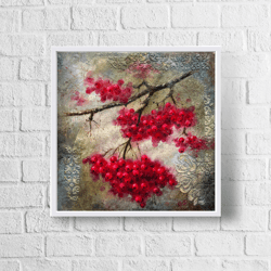 Still life Oil Painting Original Fruits Painting Berries Painting