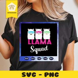LLama squad, llama svg, llama gift, llama, llama party, llama birthday, funny llama gift, trending svg, Files For Silhou