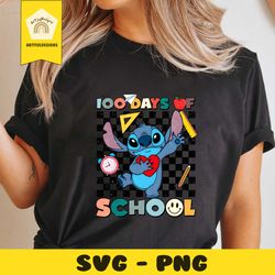 Cute Stitch 100 Days Of School PNG