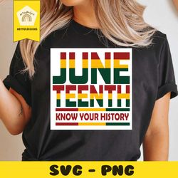 Juneteenth Know Your History Svg, Juneteenth Svg, Juneteenth Day Svg, 1865 Svg, Freedom Svg, Black Lives Matter Svg, Bla