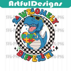 Rawrsomely Different Autism Awareness SVG