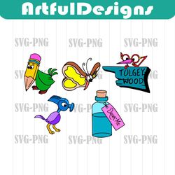 Wonderland wood creatures SVG, easy cut file for Cricut, Layered by colour