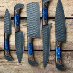 A very Beautiful Handmade Steel 5pcs Kitchen Knives set,,,