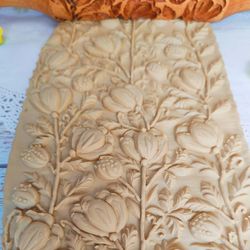 Rolling pin, wooden rolling pin ,cookie stamp flower ,rolling pin embossed