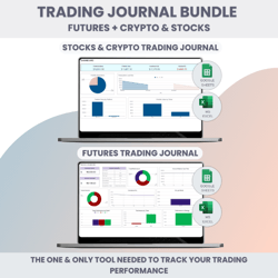 Trading Journals Futures / Stocks/Crypto in Google Sheets and Excel Template